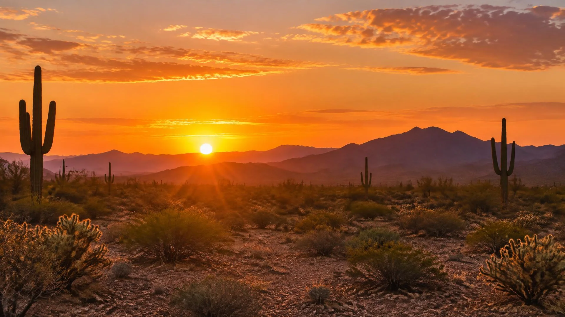 Arizona desert property at sunset
